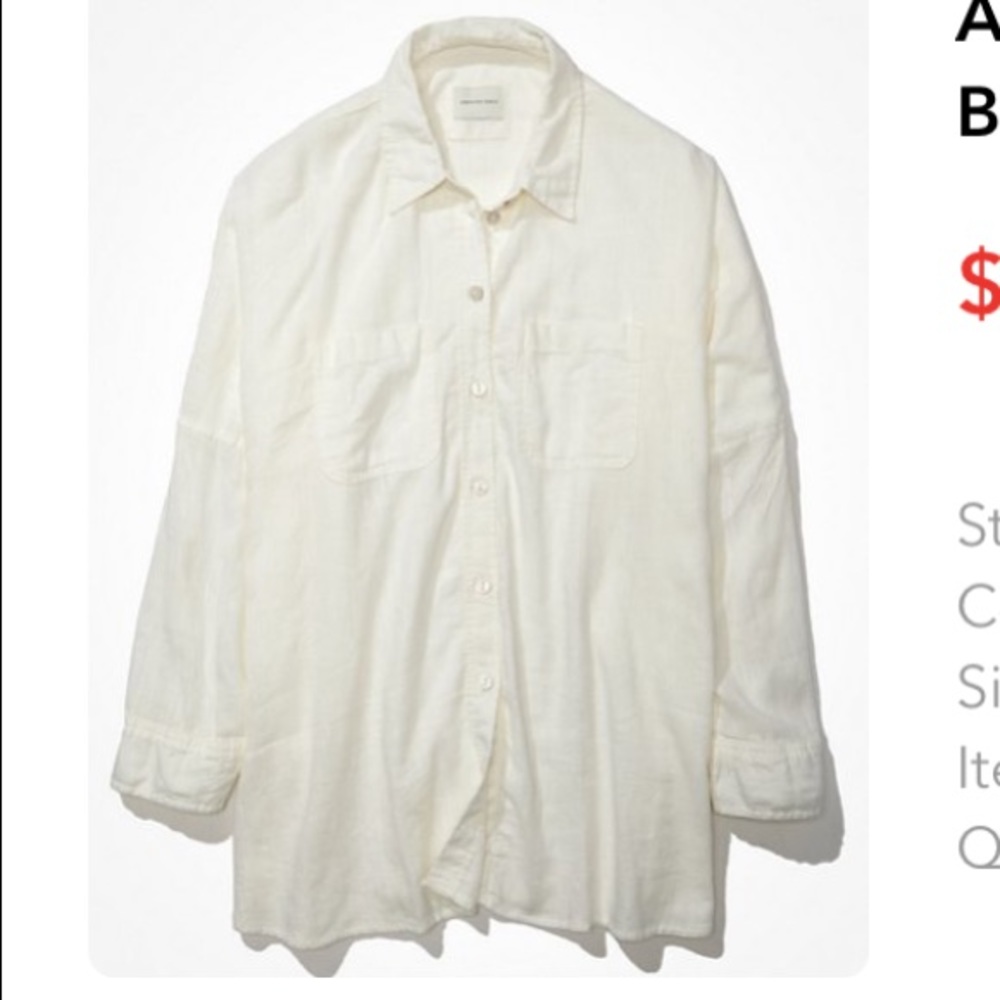 Comfy and oversized aerie button up!